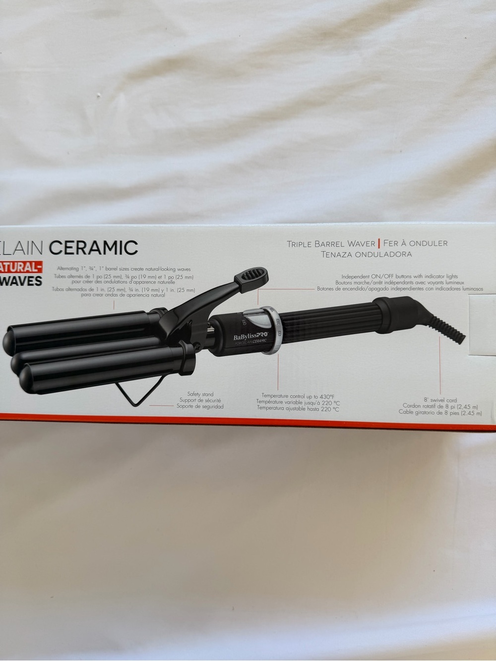 BaBylissPRO Porcelain Ceramic Triple Barrel Waver - Picture 7 of 8